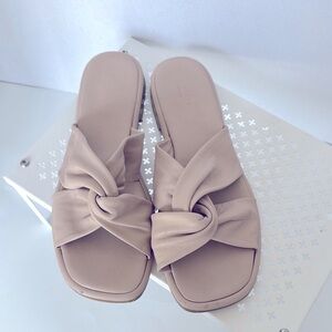Ted Baker Blush Knotted Slides Sandals Size 9.5 Summer Beach Flats Slip On 40 EU